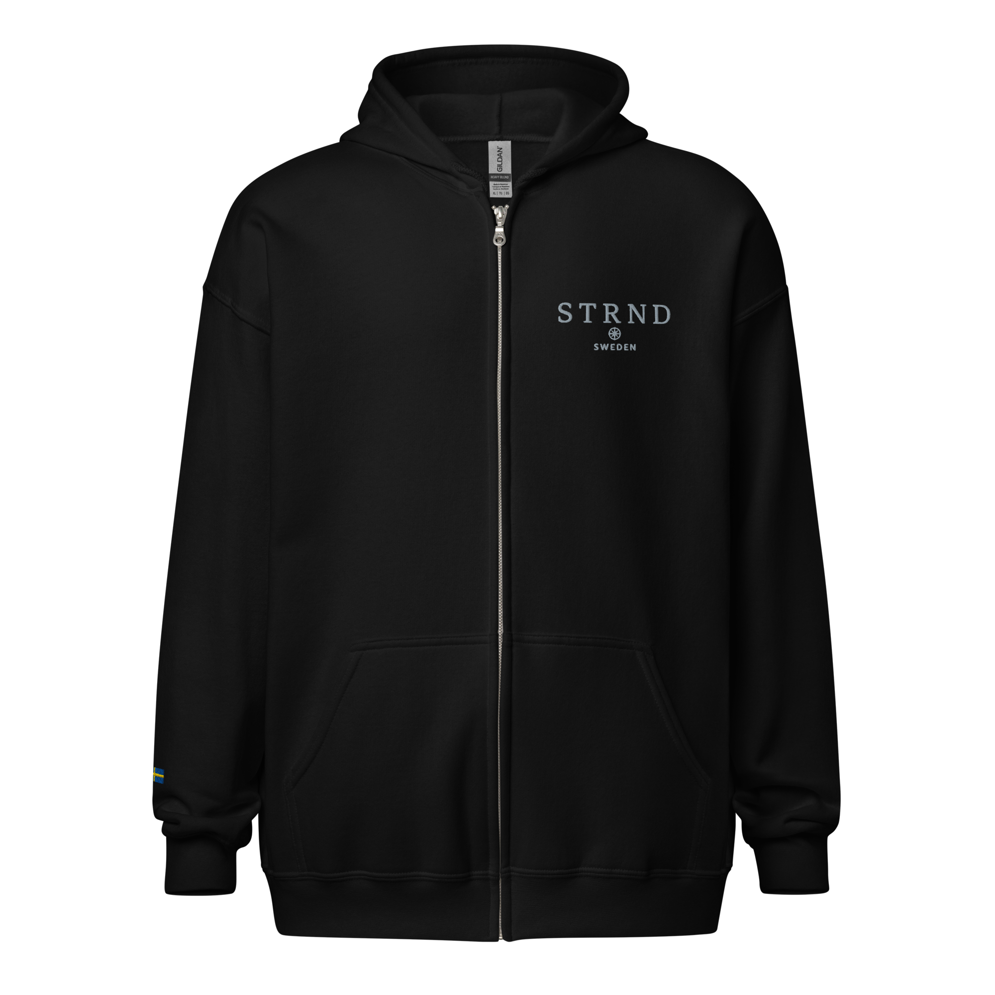 Zip Hoodie Svart - STRND Sweden