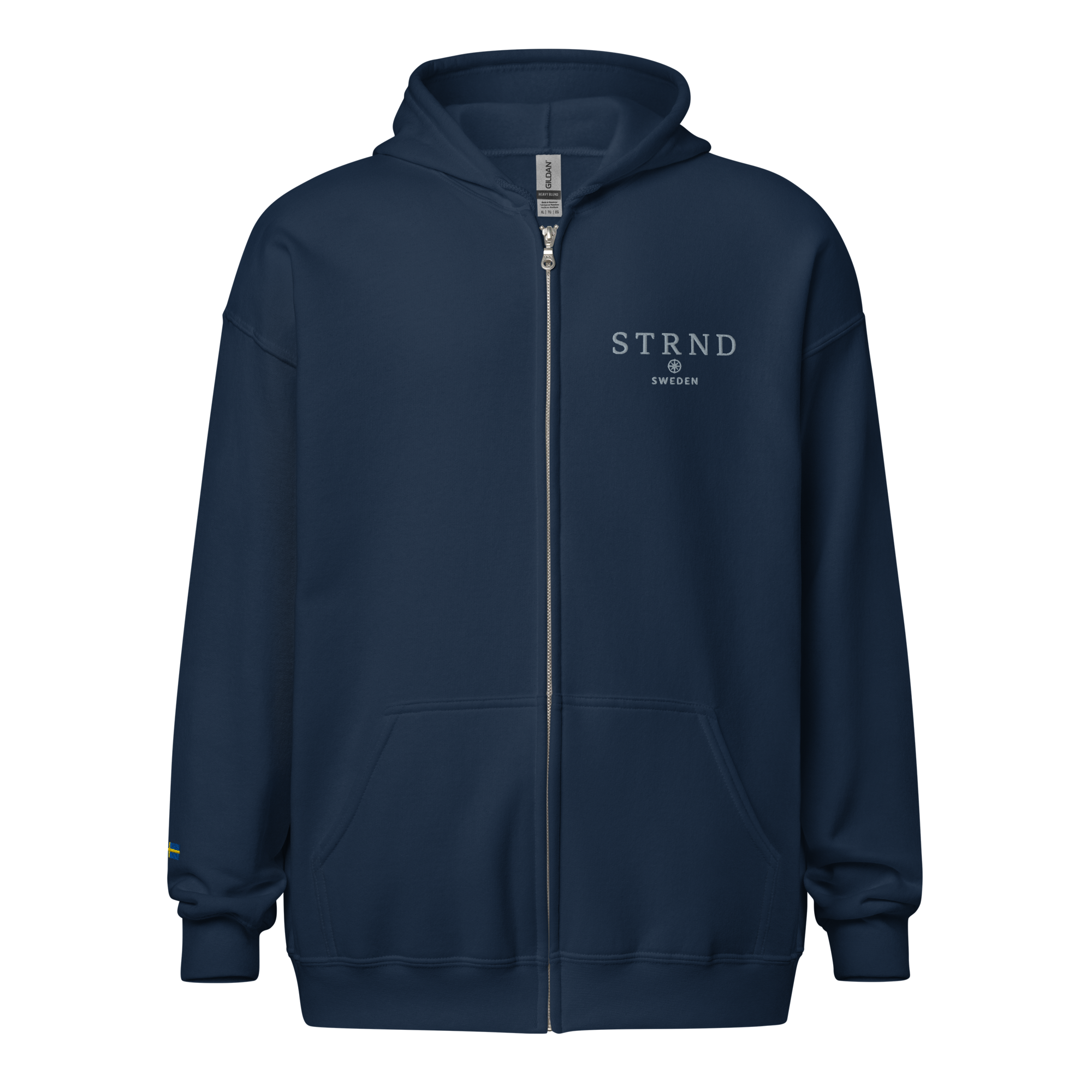 Zip Hoodie Navy - STRND Sweden