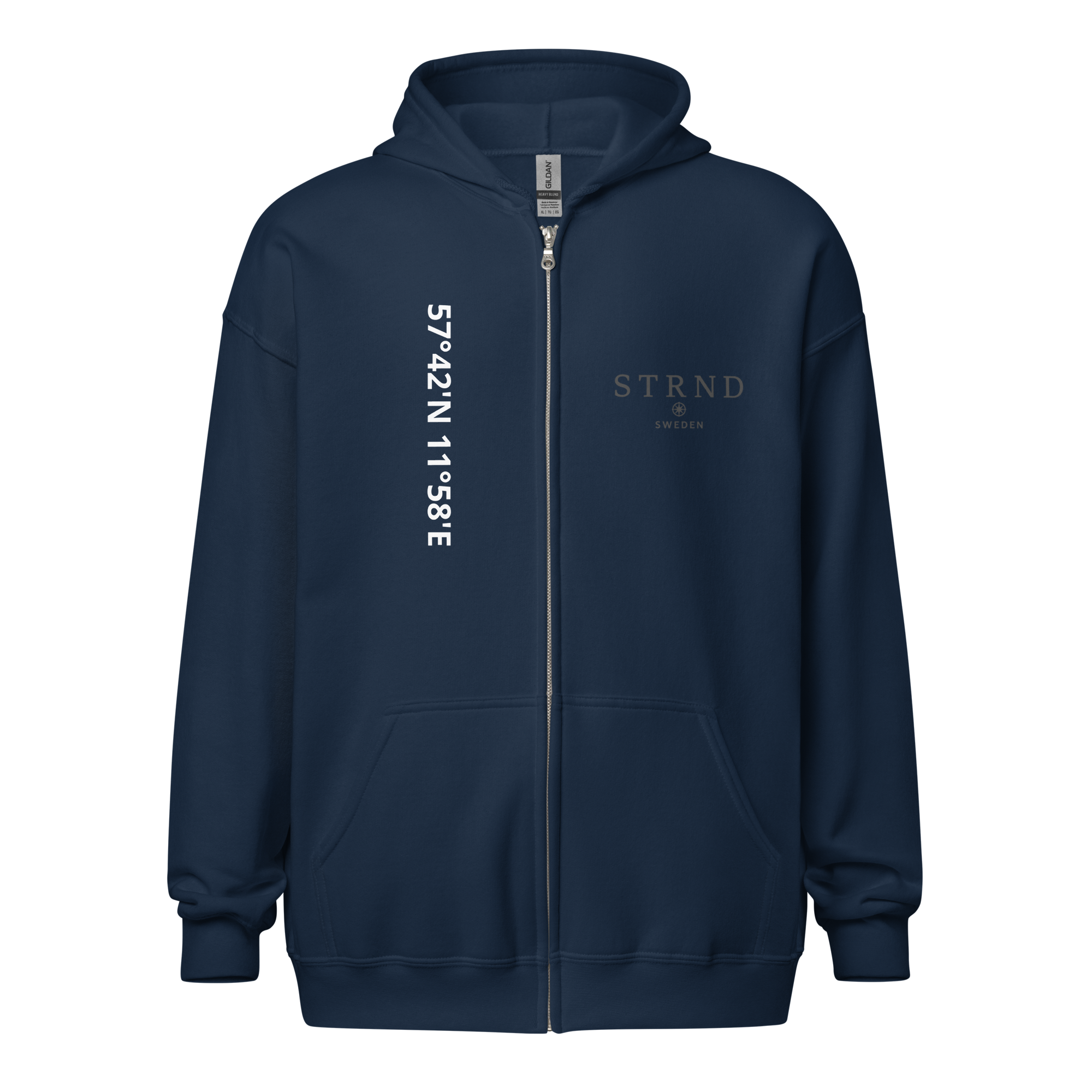 Zip Hoodie Koordinat Navy - STRND Sweden